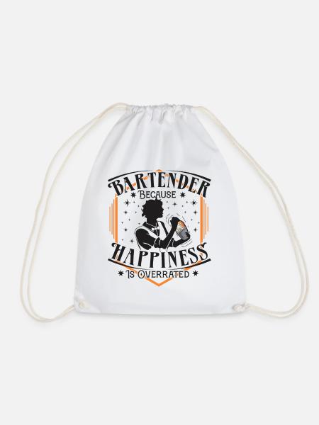 bartender happiness - Turnbeutel - Weiß