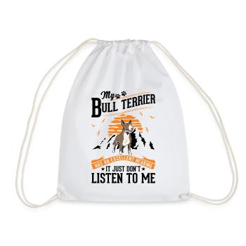Bull Terrier ouïe Miniature Bull Terrier - Sac de sport léger - blanc - Devant