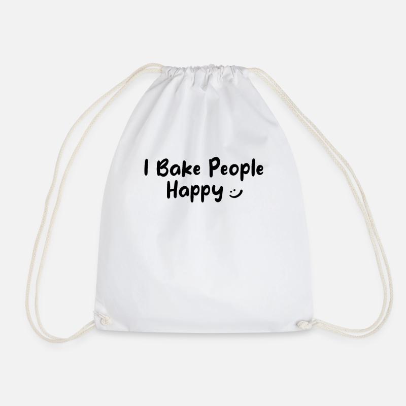Funny Baker - I Bake People Happy - Turnbeutel - Weiß