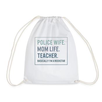 Chemise d’enseignant, femme de police Mère Professeur de vie - Sac de sport léger - blanc - Devant