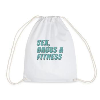 Sex drugs and fitness - Turnbeutel - Weiß - Vorne