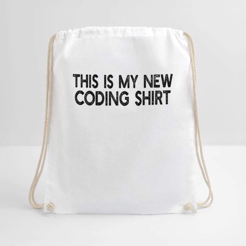 This Is My New Coding shirt - Funny Computer Codin Drawstring Bag