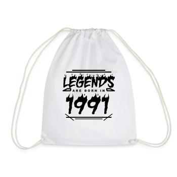 Legende 1991 - Jahrgang 1991 - Baujahr 1991 - Turnbeutel - Weiß - Vorne