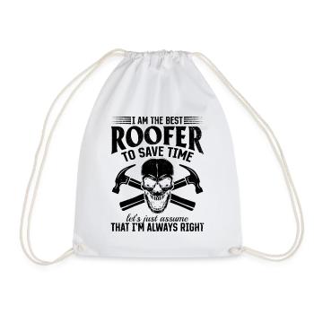 Je suis le meilleur couvreur pour gagner du temps - Funny Roofer S - Sac de sport léger - blanc - Devant