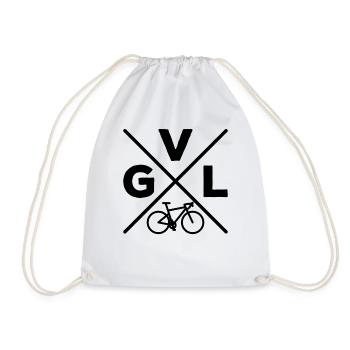 GVL Gravel Bike Fahrrad Radfahrer Radfahrerin - Turnbeutel - Weiß - Vorne