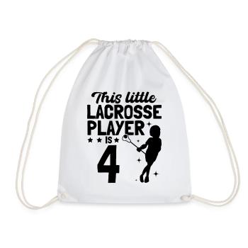 This Little Lacrosse Player Is 4 - Lacrosse Player - Drawstring Bag - white - Front