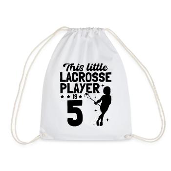 This Little Lacrosse Player Is 5 - Lacrosse Player - Drawstring Bag - white - Front