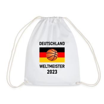 Deutschland Basketball Weltmeister 2023 Fan Shirt - Turnbeutel - Weiß - Vorne
