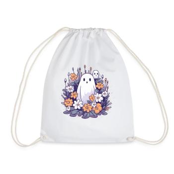 Halloween groovy Mama Geist Hippie Blumen Vintage - Turnbeutel - Weiß - Vorne