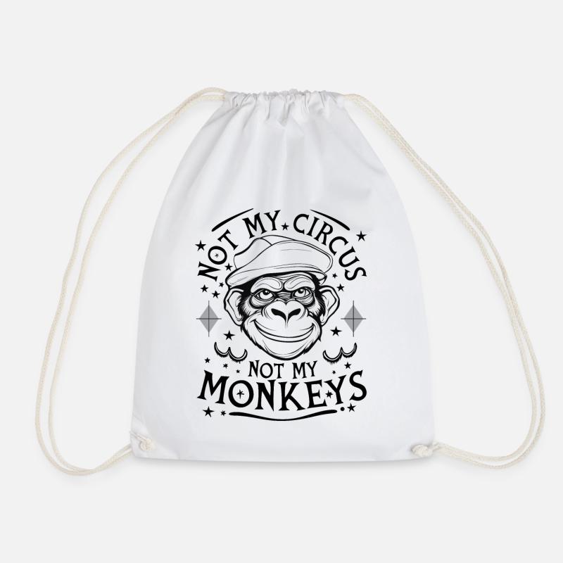 Not my monkeys-not my circus - Drawstring Bag - white