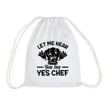 Laisse-moi t’entendre dire oui Chef Drôle de chef chapeau Kitch - Sac de sport léger - blanc - Devant