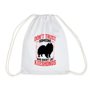 Wolfsspitz not trusting German Spitz - Drawstring Bag - white - Front