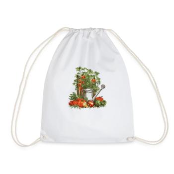 gardener garden plant hobby gardener florist - Drawstring Bag - white - Front