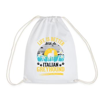 Italian Greyhound Gift - Drawstring Bag - white - Front