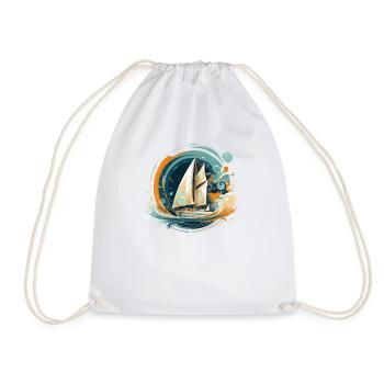 sailboat sailing ship sailing yacht weekend sailing - Drawstring Bag - white - Front