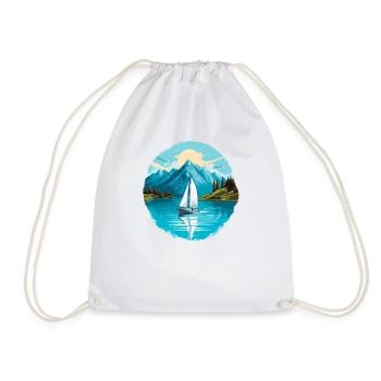 Sailboat Sailing Ship Sailing Yacht Vintage Sailing - Drawstring Bag - white - Front