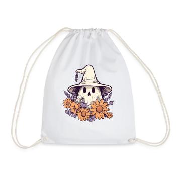 Halloween Groovy Ghost Hippie Fleurs - Sac de sport léger - blanc - Devant