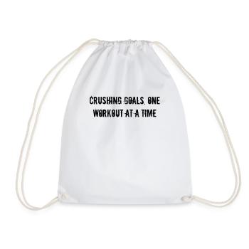 Fitness - Crushing goals, one workout at a time - Drawstring Bag - white - Front