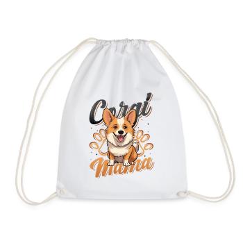 Corgi Mama - Cute Corgi Mama - Drawstring Bag - white - Front