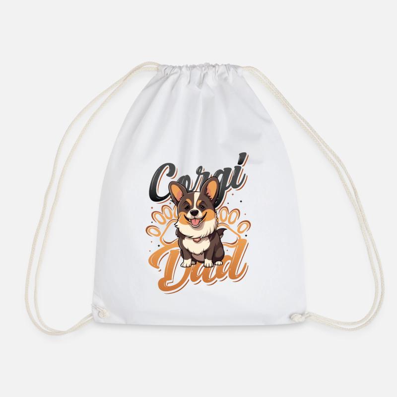 Corgi Papa, niedlicher Corgi Papa - Turnbeutel - Weiß