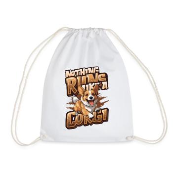 Nothing runs like a corgi - Drawstring Bag - white - Front