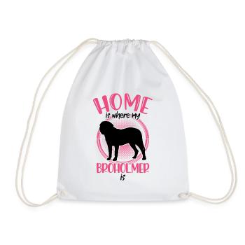 Home is where my Broholmer is - Drawstring Bag - white - Front