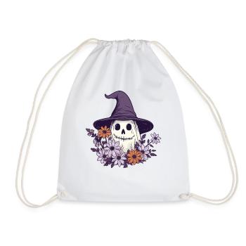 Halloween Groovy Ghost Hippie Fleurs - Sac de sport léger - blanc - Devant