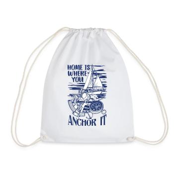 sailor sailboat sailing ship sailing yacht - Drawstring Bag - white - Front