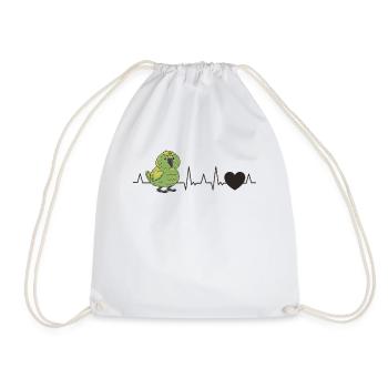 Kakapo Heartbeat Night Parrot - Drawstring Bag - white - Front