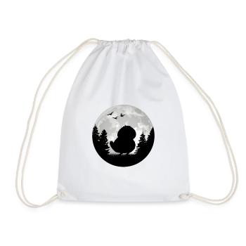 Kakapo Moon Night Parrot - Drawstring Bag - white - Front