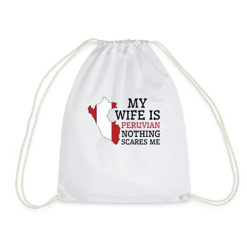 Rien ne me fait peur Ma femme est péruvienne - Sac de sport léger - blanc - Devant