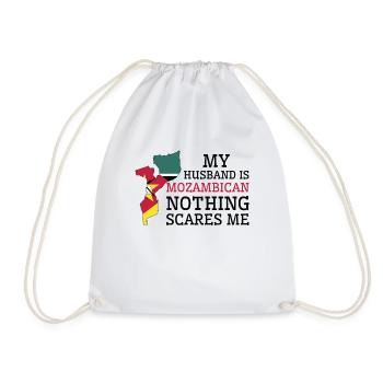 Nothing Scares Me My Wife Is Mozambican Husband - Drawstring Bag - white - Front