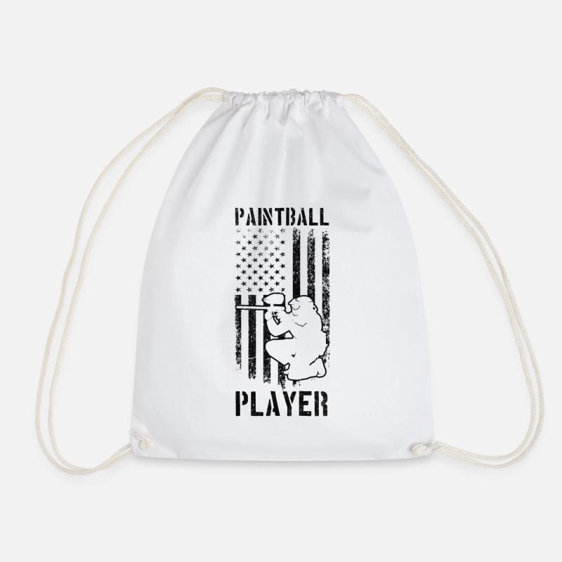 Paintball Player US Flag Paintball Paintballer - Turnbeutel - Weiß