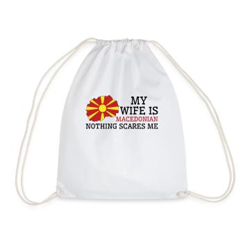 Rien ne me fait peur Ma femme est macédonienne - Sac de sport léger - blanc - Devant