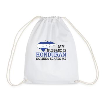 Nothing Scares Me My Wife Is Honduran Husband - Drawstring Bag - white - Front