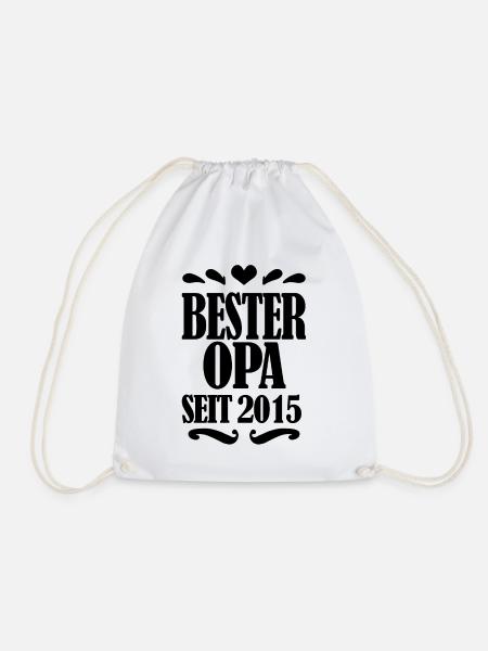 Bester Opa seit 2015 - Opa Geschenkidee - Turnbeutel - Weiß
