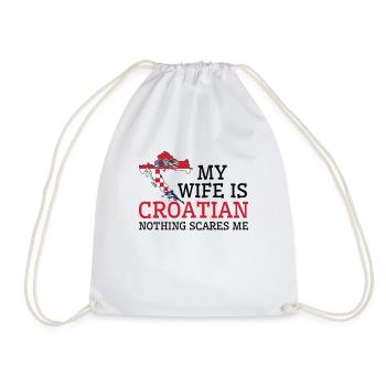 Rien ne me fait peur Ma femme est croate - Sac de sport léger - blanc - Devant