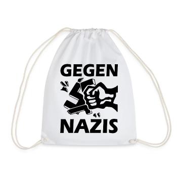Gegen nazis faust Punch hakenkreuz - Turnbeutel - Weiß - Vorne