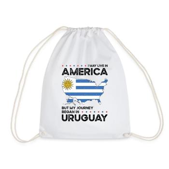 Uruguayan American Patriot USA Grown Uruguay US - Drawstring Bag - white - Front