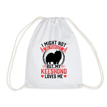 Wolfsspitz is not perfect German Spitz - Drawstring Bag - white - Front