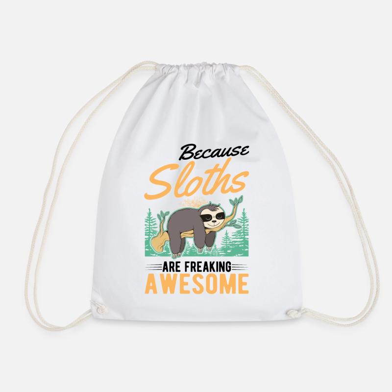 Sloth Gift Sloth - Drawstring Bag - white