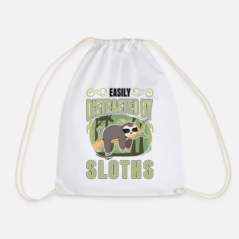 Sloth Gift Sloth - Drawstring Bag - white