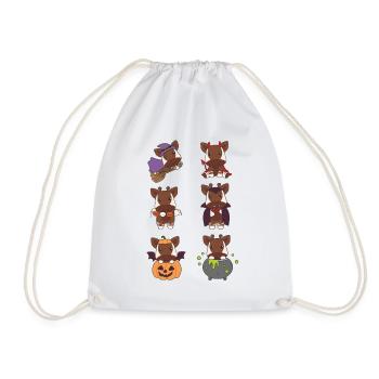 Okapi Halloween Devil Pumpkin Vampier Costume - Drawstring Bag - white - Front