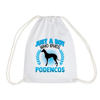 Boy who loves Podenco Ibizan Hound - Drawstring Bag - white - Front