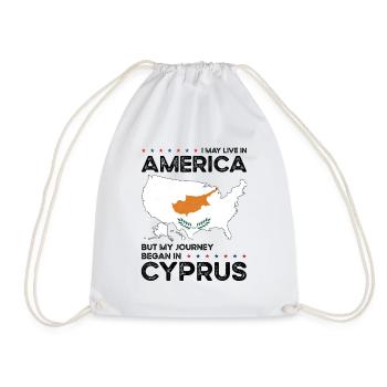 Cypriot American Patriot USA Grown Cyprus US Flag - Drawstring Bag - white - Front