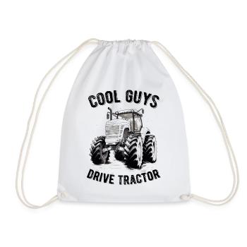 Cool Boys Driving Tractor Farmer Farmer Gift - Drawstring Bag - white - Front