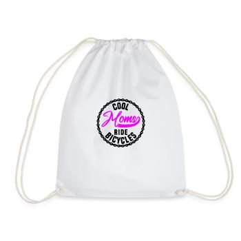 Cool moms ride bicycles - Drawstring Bag - white - Front