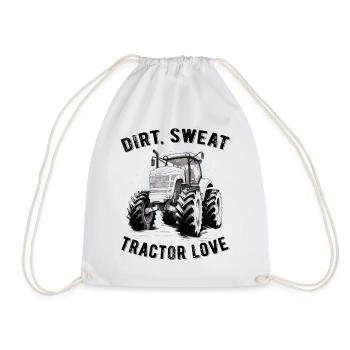 Dirt Sweat Tractor Love Farmer Farmer Gift - Drawstring Bag - white - Front