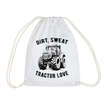 Dirt Sweat Tractor Love Farmer Farmer Gift - Drawstring Bag - white - Front