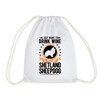 Shetland Sheepdog et Wine Sheltie - Sac de sport léger - blanc - Devant